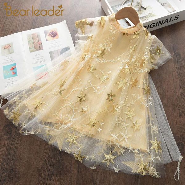 

girl's dresses bear leader baby girls sequined princess costumes fashion summer party elegant kids wedding vestidos toddler suits 3-7y, Red;yellow