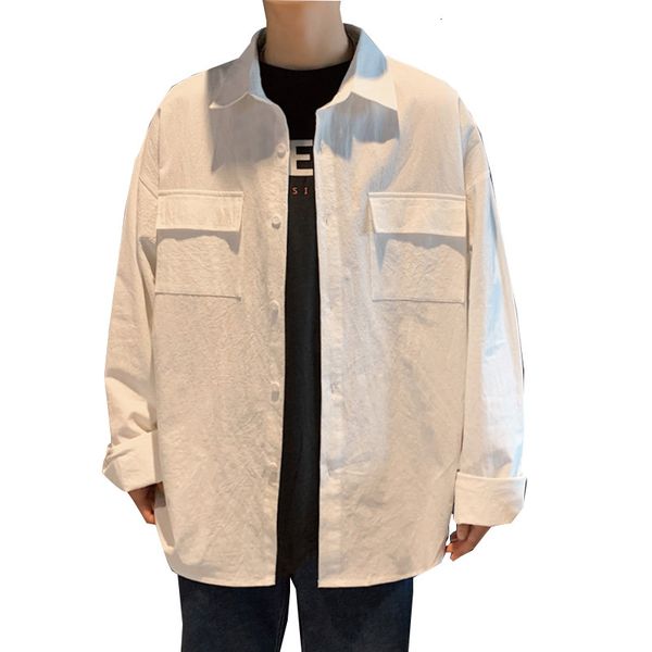

mens oversized shirts coats solid color fashion blouse 5xl oversize long sleeve shirt for male clothing casual, White;black