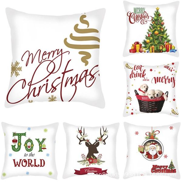 

pillow case cover merry christmas santa claus cushion decoration car home sofa decorative pillowcase throw simple 45x45cm