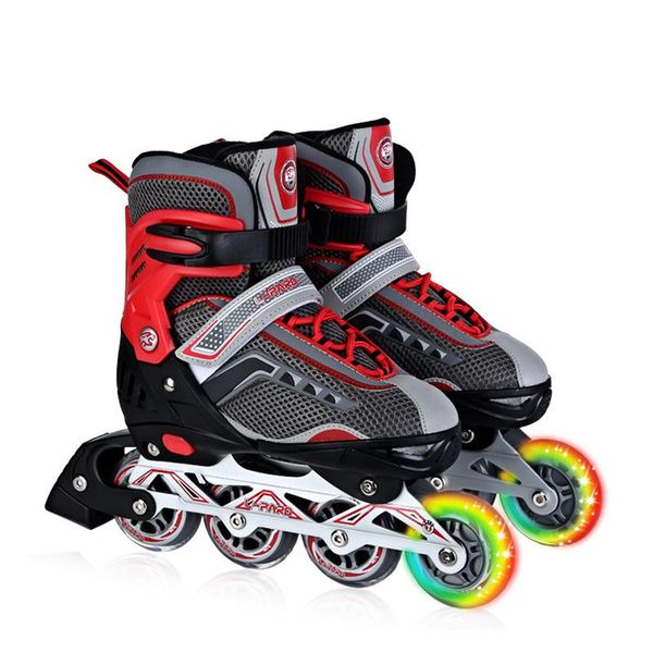 

inline & roller skates adjustable single flashing skate shoes for begginer daily street brush skating ia09