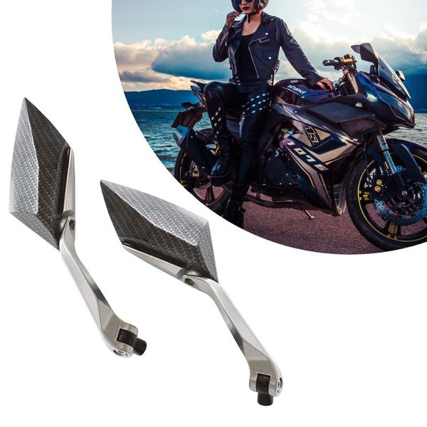 

motorcycle mirrors universal scooter side rear view modification mirror 8mm 10mm (carbon(electroplate)) accessorie