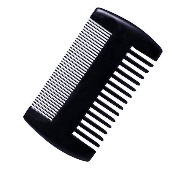 

solid wood black lacquered comb thickened beard grate engraved fine finalize the pattern of hair brushes, Silver