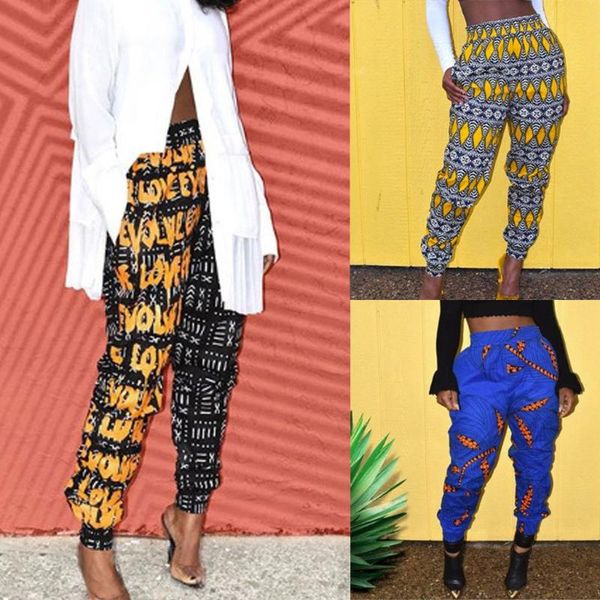 

women's pants & capris boho casual print elastic high waist streetwear printing sport loose long harem pantalon femme ete #33, Black;white