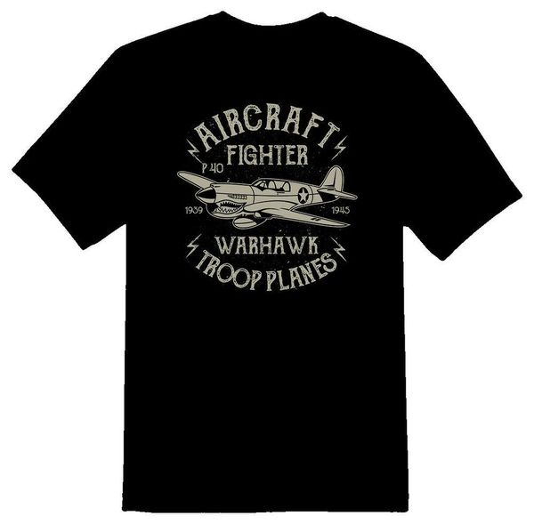 

warhawk aircraft fighter troop planes tee shirt black or white, White;black