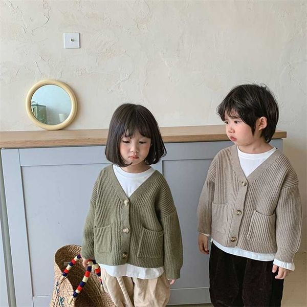 

milancel autumn kids clothes coarse wool long sleeve solid open stitch sweater 211201, Blue