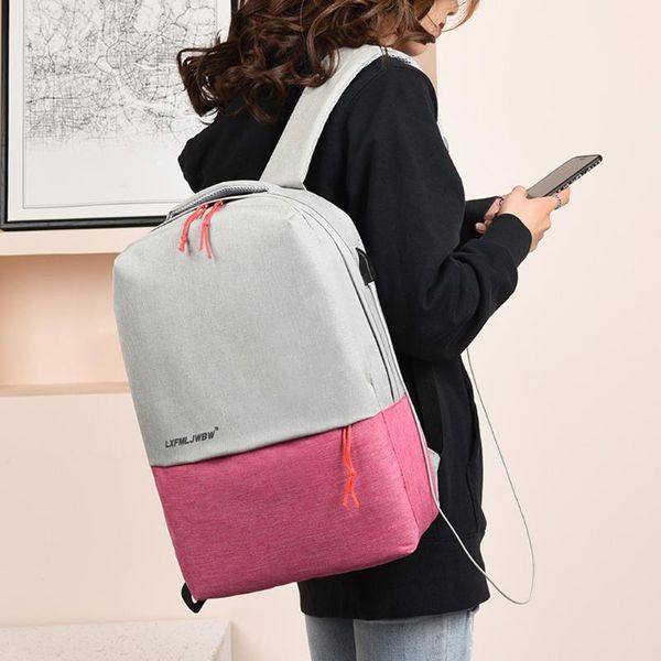 

backpack fashion trend patchwork school canvas backpacks multicolor waterproof oxford multifunctional shoulder bag#g20