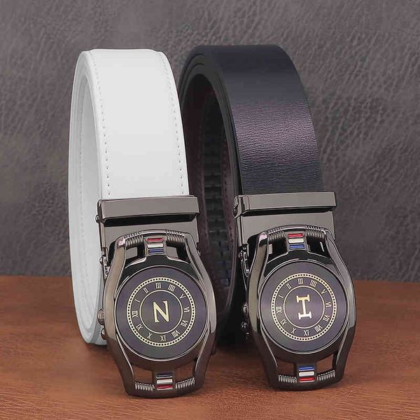 

luxury brand belt 2021 new belt men's trend white fashion luxury youth leisure automatic buckle trouser, Black;brown