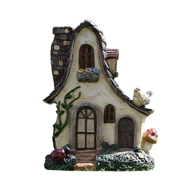 

garden decorations fairy house large rustic miniature villa cottage woodland homes decor resin hut gnome w7m0