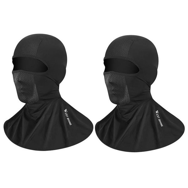 

cycling caps & masks 2pcs silk fabric sunproof fishing cap motorcycle face mask (black)