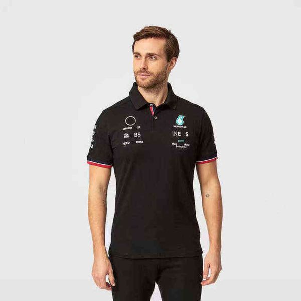 

luxury designer petronas men's t shirts mercedes amg f1 formula one racing polos women casual short sleeve t-shirts benz polo lewis ham, White;black