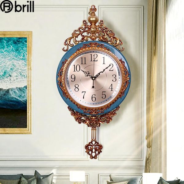 

large luxury wall clock retro gold swing clocks home decor creative living room farmhouse kitchen vintage