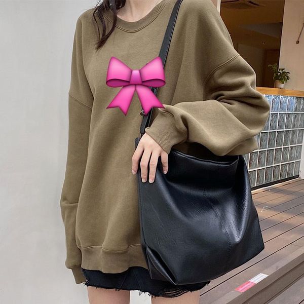 

evening bags simple pu leather women shoulder bag large capacity casual tote shopping retro bolso mujer designer purses and handbag