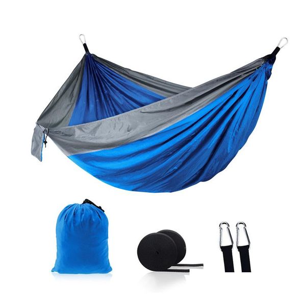 

camp furniture 270*140cm portable outdoor camping hammock with mosquito net high strength parachute fabric hanging bed hunting sleeping swin