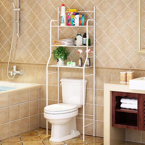 

hooks & rails bathroom storage shelf space saver toilet stand 3 layer cabinet floor-standing type rack water resistant holder