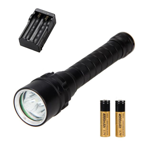 

lm diving lamp underwater 100 mxm-l 3 t6 led torch scuba lanterna +2 pcs battery+ charger flashlights torches