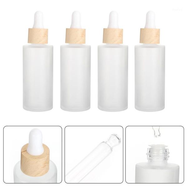 

storage bottles & jars 4pcs 50ml frosted glass empty essential oil dropper