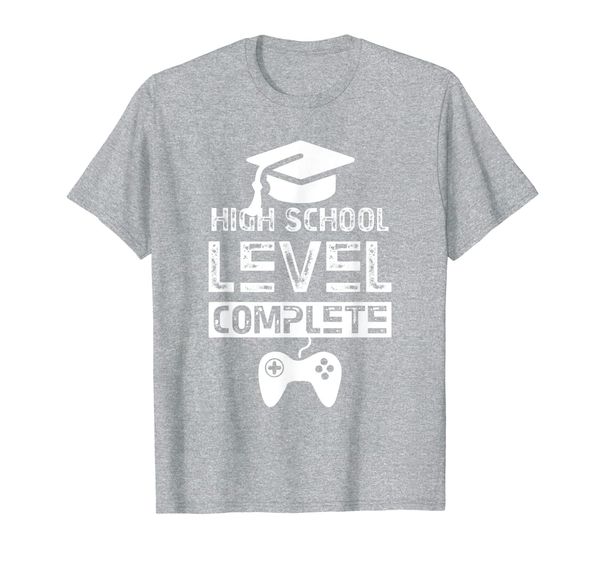 

high school level complete gamer graduation funny t shirt, White;black