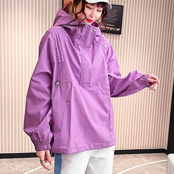 

women's jackets [ewq] korea chic casual trend women solid color zipper drawstring pockets loose fashion long-sleeved jacket autumn 2021, Black;brown