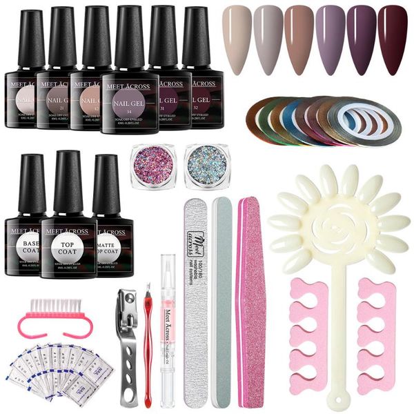 

nail art kits meet across 24pcs set manicure 6pcs gel polish kit varnish file base coat tools
