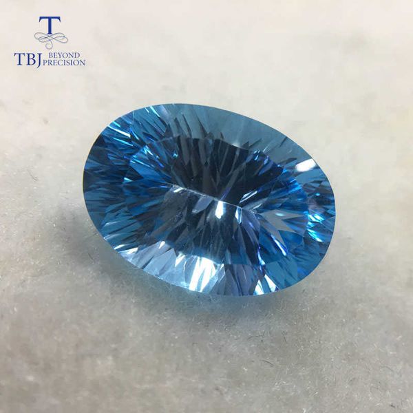 Tbj, boa cor natural céu topázio ov13 * 18 côncavo corte ard 14.5ct para prata ou jóias de ouro montagem natural solto pedras preciosas h1015