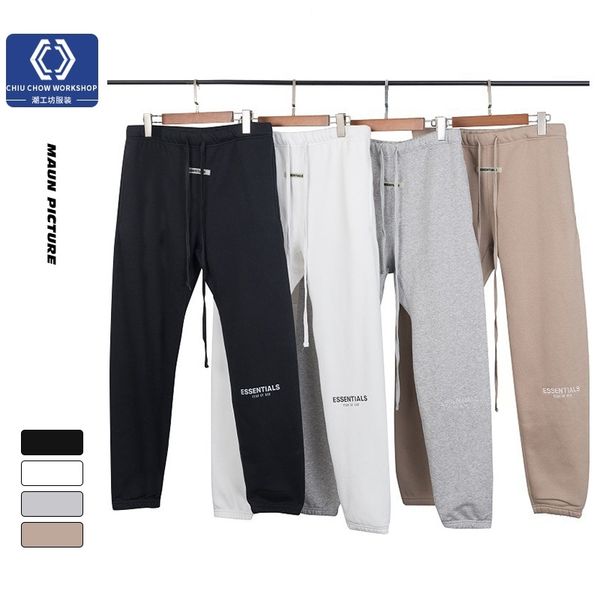 

essentials fog fashion brand oversize large casual pants pure cotton men, Black