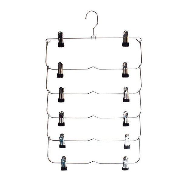 

hangers & racks space saving metal multi-layer pants trousers skirt hanger foldable closet with non-slip clips tie slack rack
