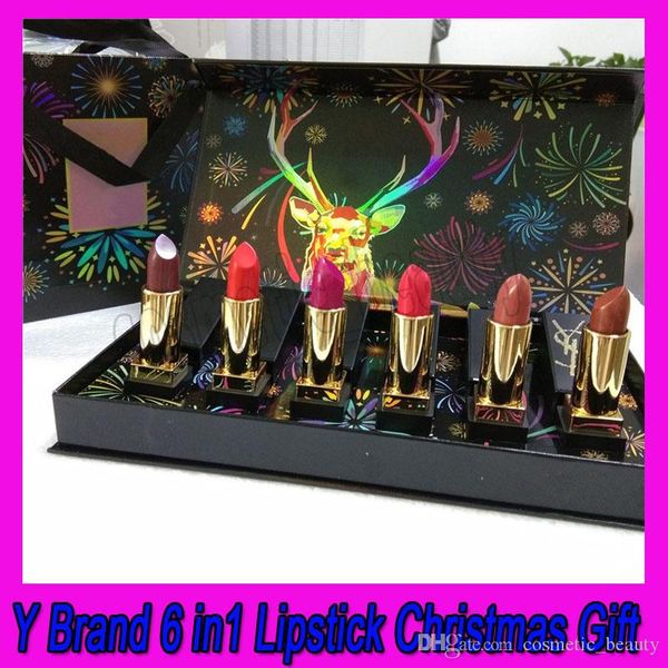 

y brand 6 pcs lipstick with different colors in a box christmas gift