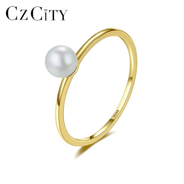 

ring czcity natural freshwater pearl s925 pure silver korean version about fashion female