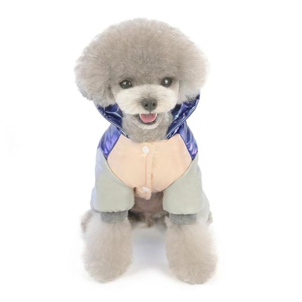 

dog apparel winter pet thicken hooded jacket rainbow four-legged cotton-padded clothes
