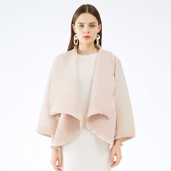 

hoodie miyake artisanal jacket plied woman basic fall fashion long sleeve plus size scarf turtleneck, Black