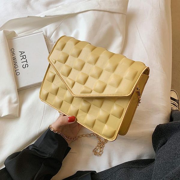 

evening bags women's shoulder bag solid rhomboid small square metal chain luxury leather crossbody wholesale 2021 fashion female