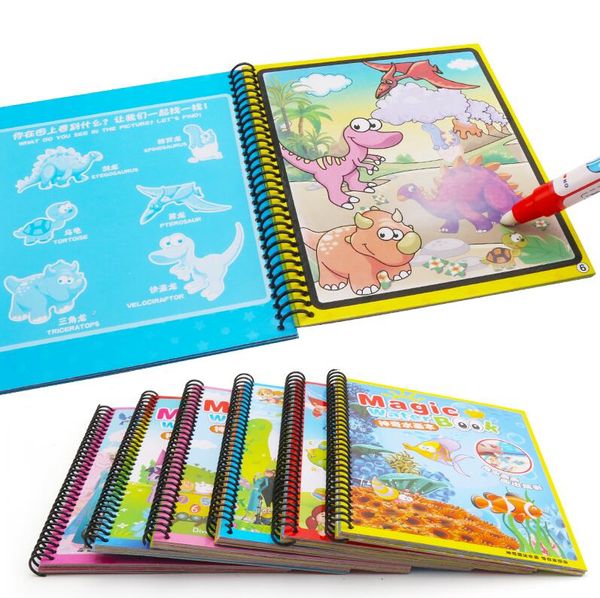 

Montessori Painting Drawing Board Kids stamp Toys Coloring Book Doodle & Magic Pen Magic Water Drawing Book Birthday Gift ZXH