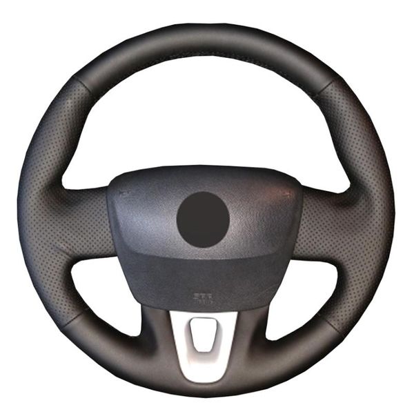 

steering wheel covers black pu faux leather car cover for scenic (grand scenic) 2009-2021 kangoo 2014 2021