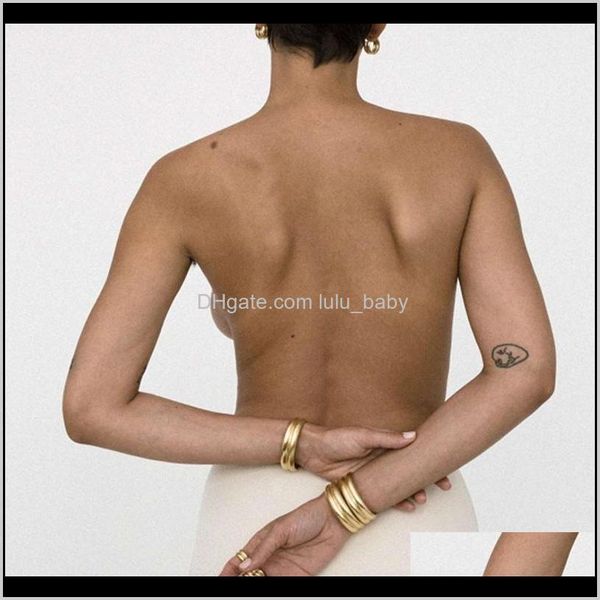 

bangle bracelets jewelry drop delivery 2021 luxurys designers female bracelet atmosphere fashion big double arc surface european and america, Black