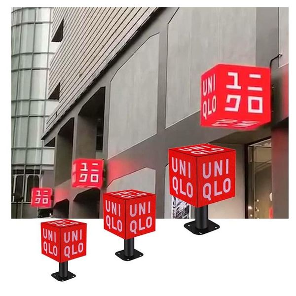 

display waterproof high brightness hd p2.5 magic box outdoor commercial advertising cube led screen for shops/restaurant