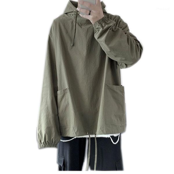 

men's jackets spring 2021 men streetwear pocket cargo hooded hoodies coat mens harajuku autumn windbreaker male hip hop bomber jacket, Black;brown
