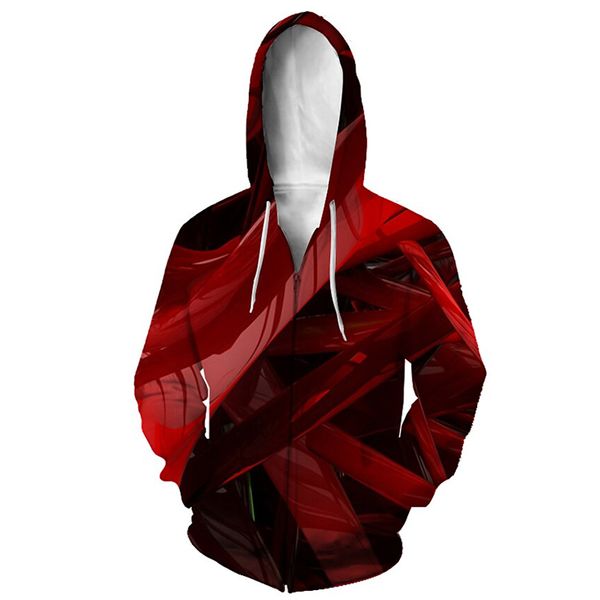 

weather change pattern men s zip-up hoodie visual impact party punk goth round neck sweater hoodie, Black