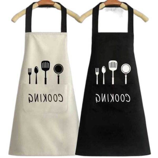 

kitchen bib aprons cooking chef aprons with pockets polyester waterproof oil-proof cloth aprons for men women bbq kitchen