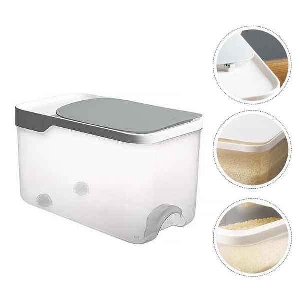 

storage bottles & jars 1pc insect-proof sealed grain bin kitchen rice box (gray)