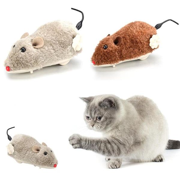 

cat toys pet dog plush funny toy mouse animal clockwork wind up running play gift