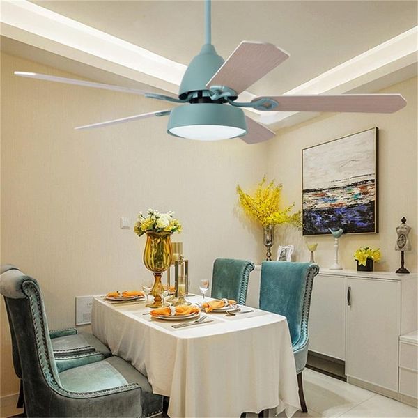 

ceiling fan with lights remote control 3 colors led modern wood blade for home dining room bedroom living fans