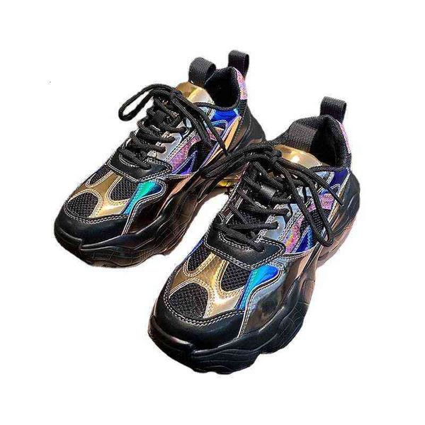 

sports sho 2021 spring and autumn breathable thick bottom round head color matching fashion casual mh dad women