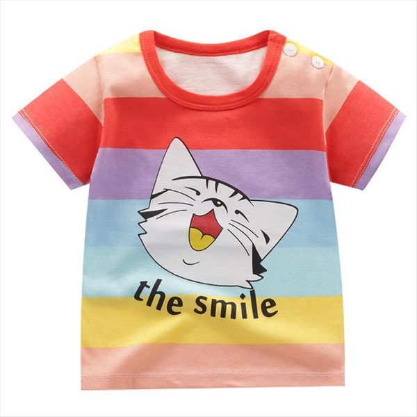 

summer thin girl print t shirt 1 5y childrens class a cotton short sleeved clothing kid boy casual cartoon, Blue