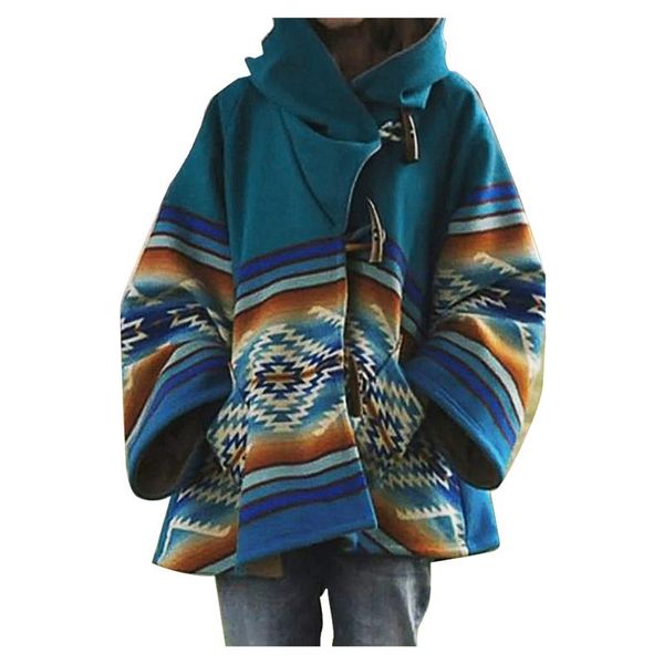 

women's hoodies & sweatshirts harajuku hooded autumn casual bohemian retro printed long sleeve pullover clothes with pocket, Black
