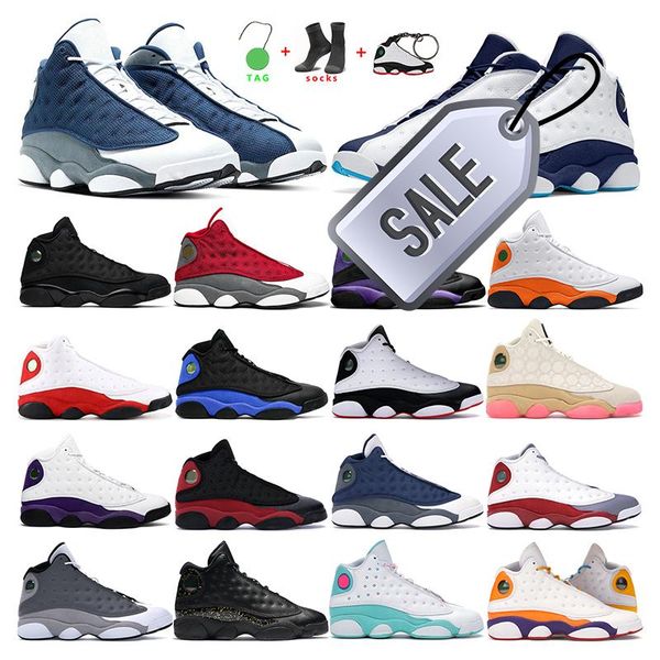 

2022 mens basketball shoes 13s jumpman 13 dark powder blue court purple red flint hyper royal black cat women fashion trainer outdoor sport