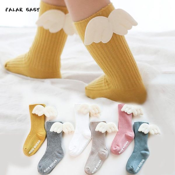 

cartoon born baby socks angel wing summer autumn girl boy knee cotton toddler infant girls high, Pink;yellow