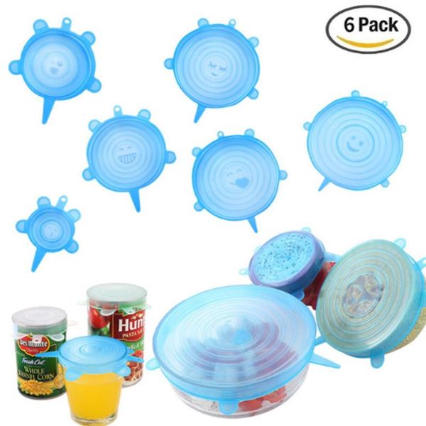

kitchen storage & organization 6-piece grade silicone fresh-keeping cover multi-functional transparent vacuum preservation with emotico