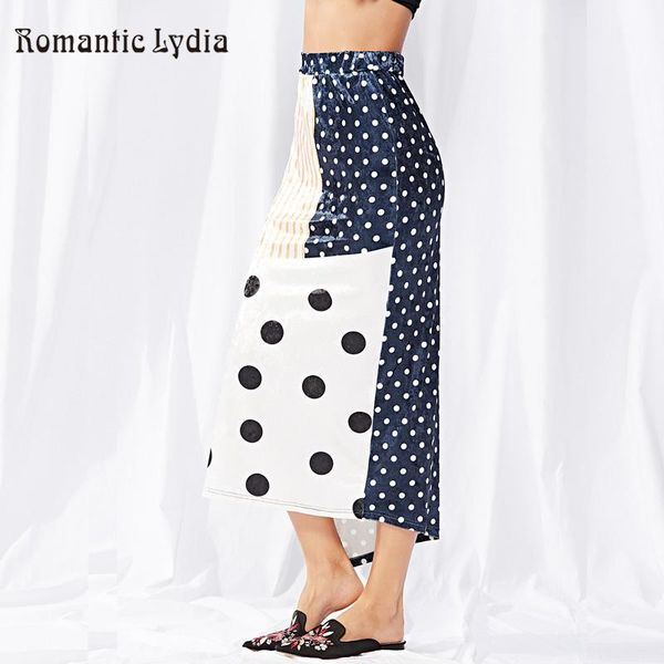

skirts 2021 casual polka dot print skirt for women korean fashion ladies long asymmterical pattern female, Black