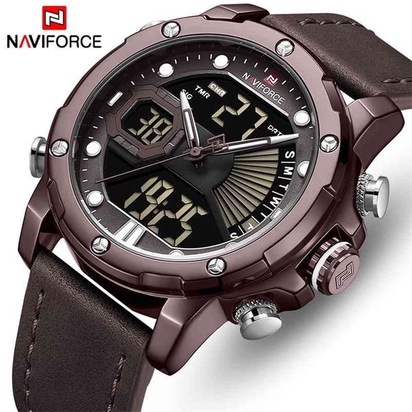 NAVIFORCE Uhren Männer Sport Quarz Armbanduhren Herren Dual Display Analog Digital Uhr Männlich Leucht Datum Relogio Masculino 210517