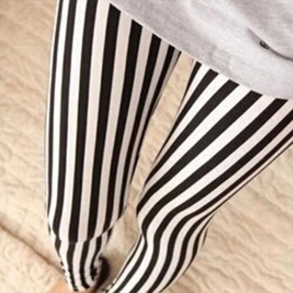 

fashion digital slim women legging black white stripes leggins floral printed leggings casual sportwear